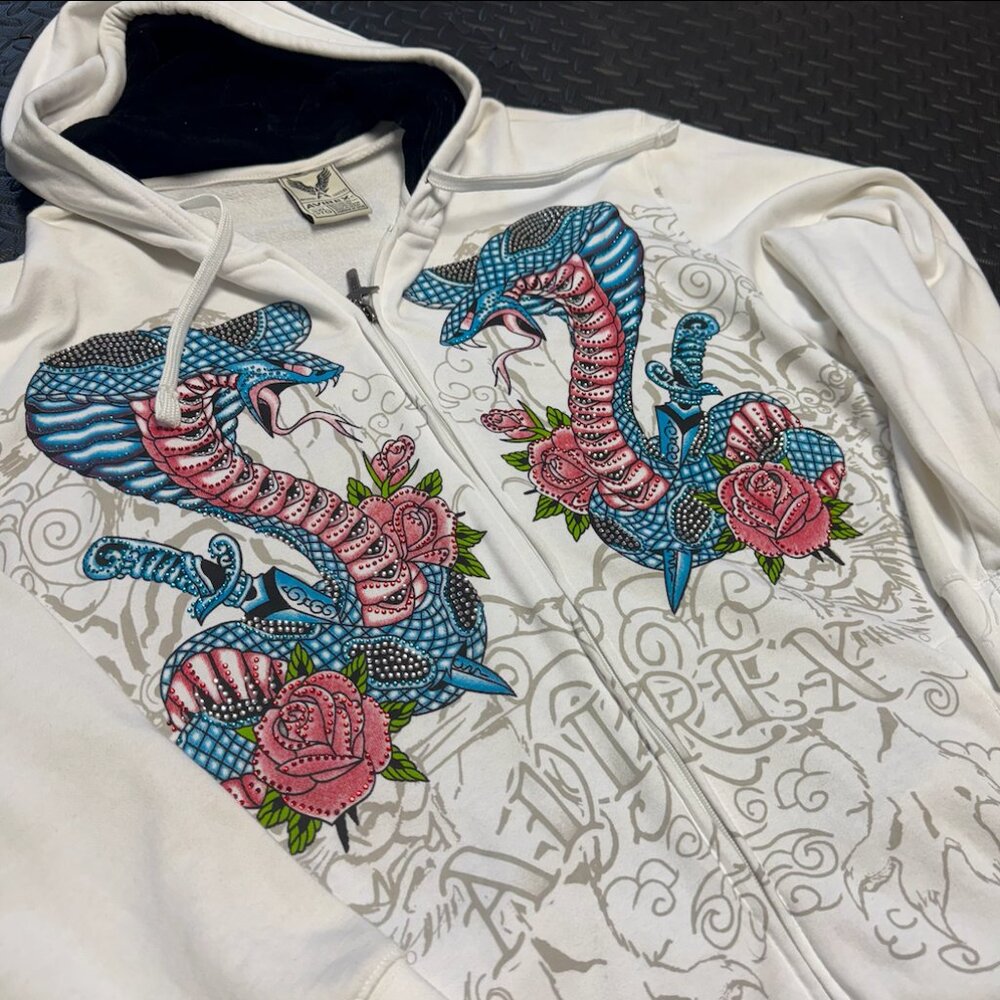 AVIREX Baggy Zip-Up Hoodie